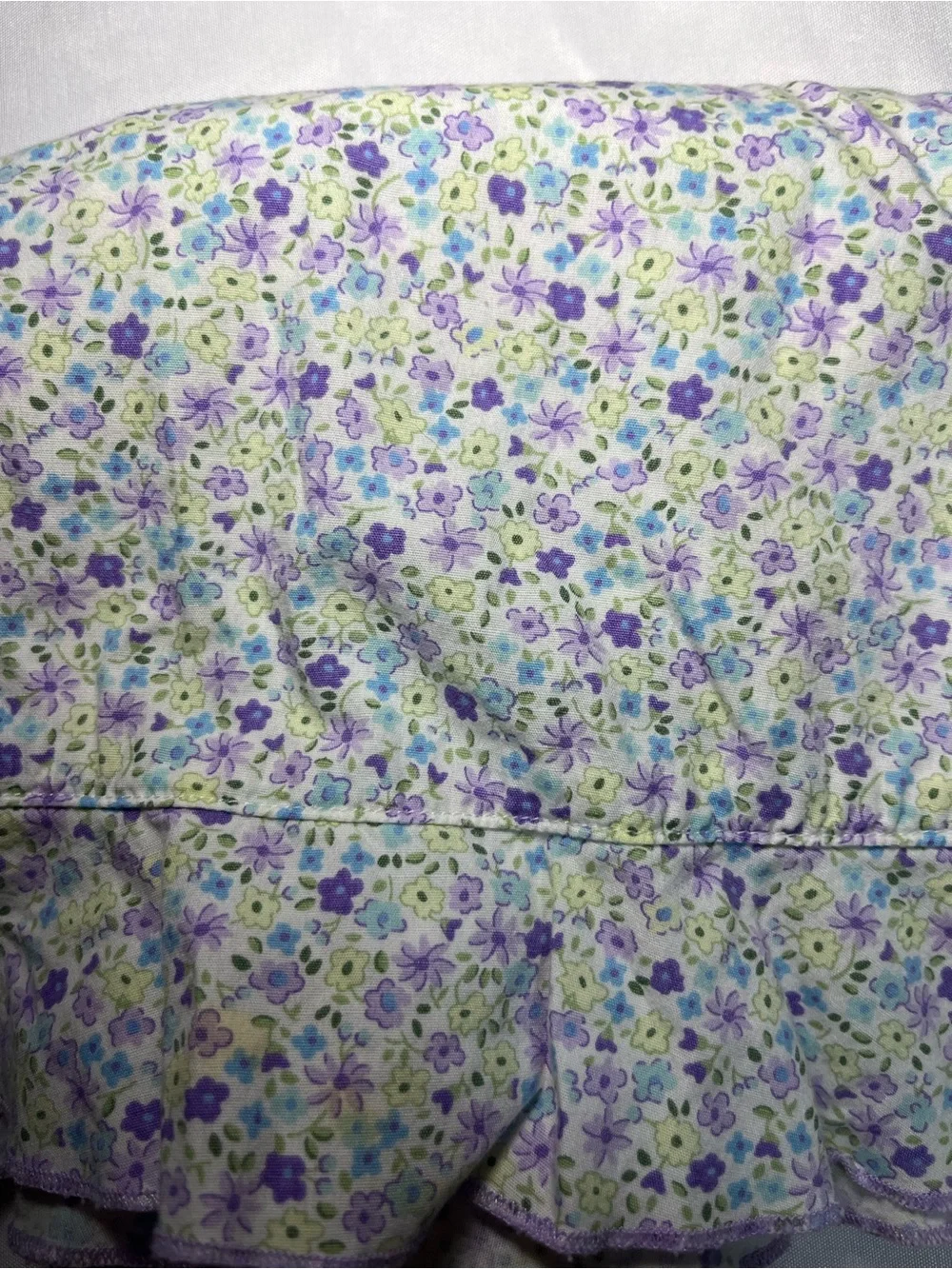 Vtg OshKosh B’gosh Baby Girls Dress 12M Purple Green Floral Bow 100% Cotton